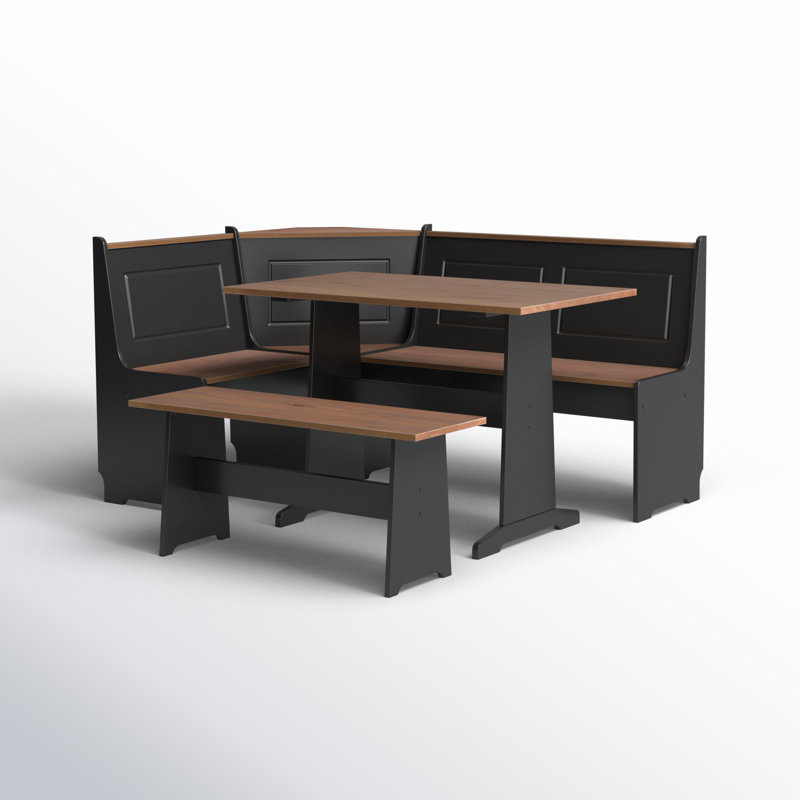 Laurel Foundry Modern Farmhouse Alica 5 Person Corner Pine Breakfast Nook with Hidden Storage Reviews Wayfair